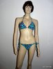 Supersexy frecher blauer Bikini in Leoparden-Optik Beachwear Tanga Größe 34