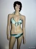 Extravaganter weiss-blauer-türkis H&M Bikini Beachwear Tanga Größe 36/38
